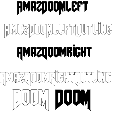Скачать Шрифты по лого культовой игры DooM бесплатно